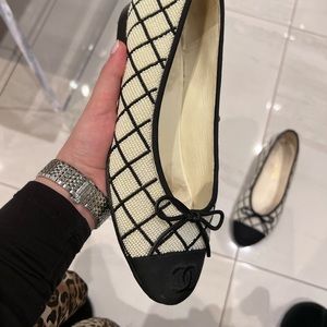 Chanel hand stitched beaded flats